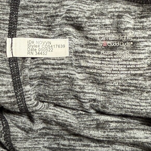 Cuddl Duds Climate Right Base Layer Plush Warmth Long Sleeve Crew Top Size Large - Picture 8 of 8